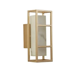 Mirage LED-væglampe, højde 40 cm, guld, stål, IP44