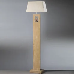 Miriel gulvlampe, højde 170 cm, tekstil, træ