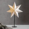 Mixa stående stjerne, metal/papir sort/hvid