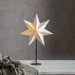 Mixa stående stjerne, metal/papir sort/hvid