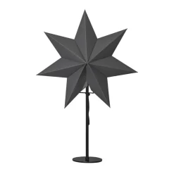 Mixa stående stjerne, metal/papir sort/mørkegrå