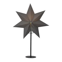 Mixa stående stjerne, metal/papir sort/mørkegrå