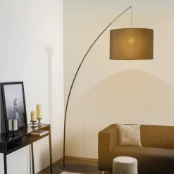 Moby Black gulvlampe med tekstilskærm