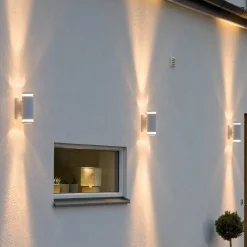 Modena udendørs væglampe, 2 lyskilder, hvid