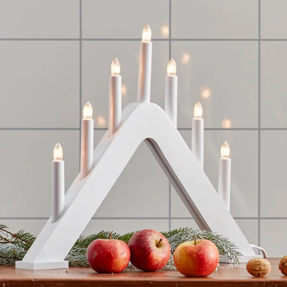 Moderne designet lysestage Jarve hvid