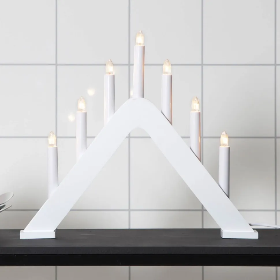 Moderne designet lysestage Jarve hvid