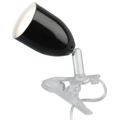 Moderne LED-klemmelampe LEO i sort