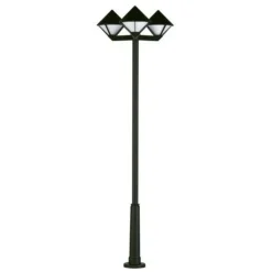 Moderne lygtepæl 181, sort, 3 lyskilder