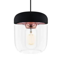 Moderne pendellampe Acorn, sort og kobber