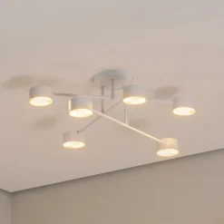 Modus 6 loftlampe, stål, 6 lyskilder, GX53, hvid