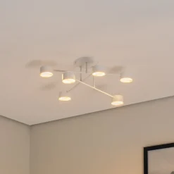 Modus 6 loftlampe, stål, 6 lyskilder, GX53, hvid