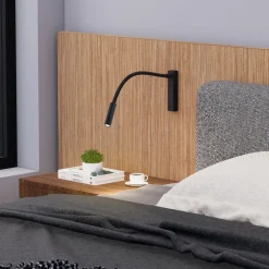 Molto Luce Arok LED-væglampe, sort, aluminium, fremspring 49 cm