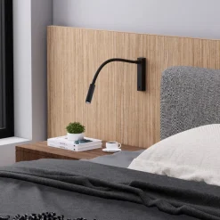 Molto Luce Arok LED-væglampe, sort, aluminium, fremspring 49 cm