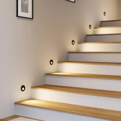 Molto Luce LED indbygningslampe Wall 68R RD, aluminium, sort, CCT