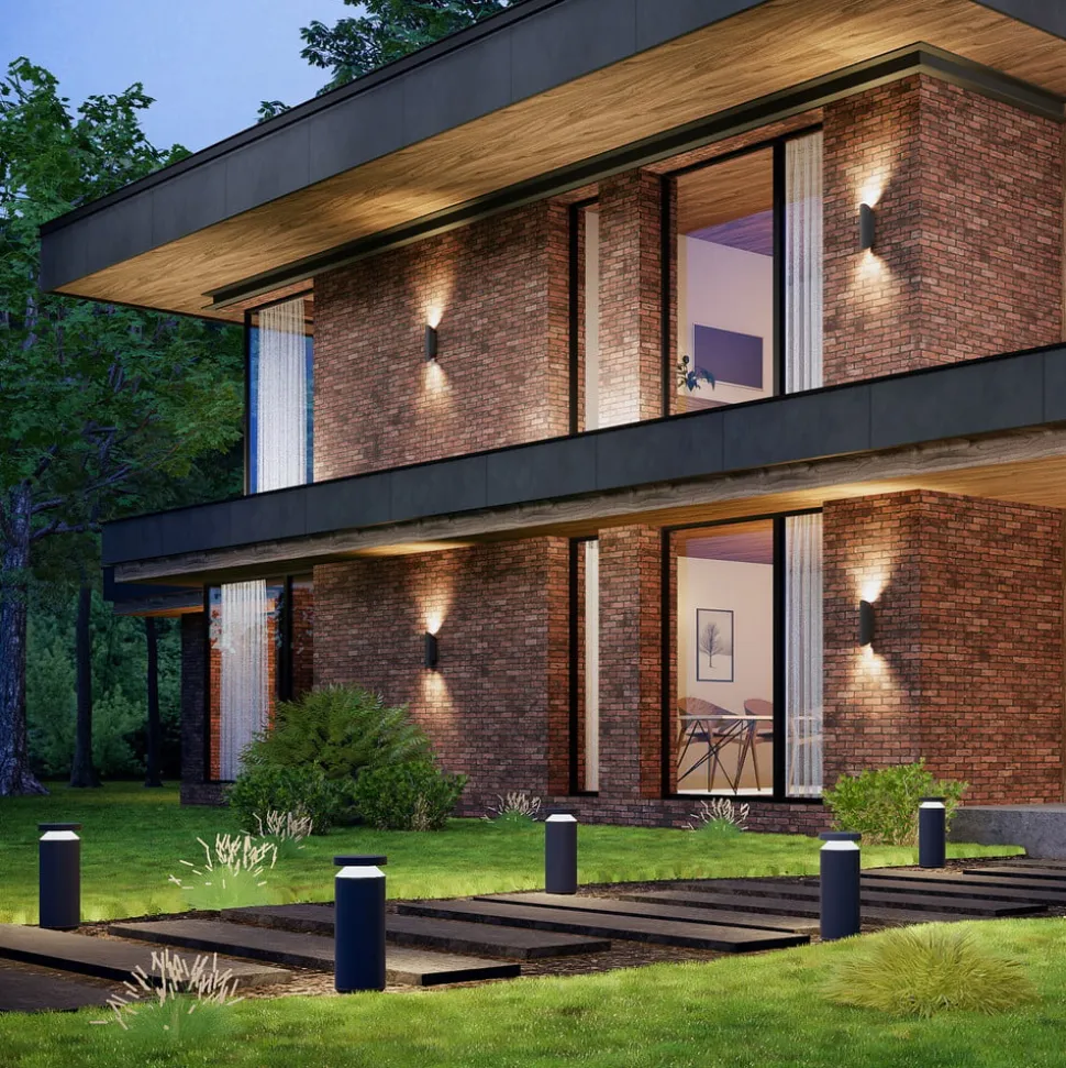 Molto Luce LED-sokkellampe Mona, Ø 18 cm, aluminium, højde 45 cm