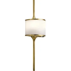 Mona LED-væglampe IP44 højde 55,9cm natur messing