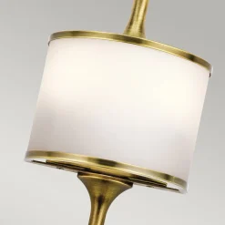 Mona LED-væglampe IP44 højde 55,9cm natur messing