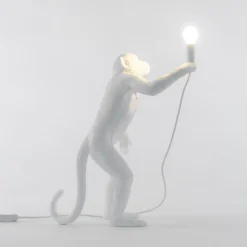 Monkey Lamp deko LED-bordlampe, hvid, stående