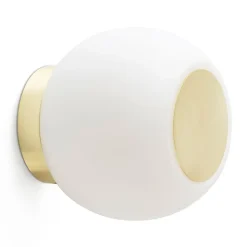 Moy LED-væglampe i guld med glasskærm