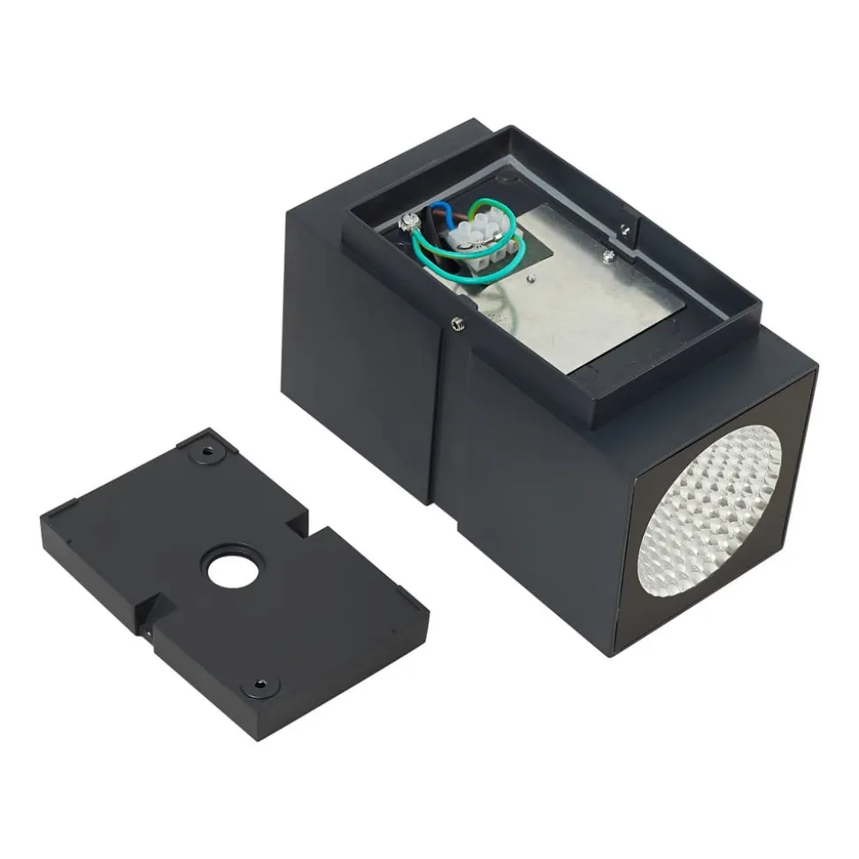 Mørkegrå LED udendørs væglampe Gabriela, 2-lys.