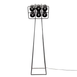 Multilamp gulvlampe, 6 lyskilder, sort