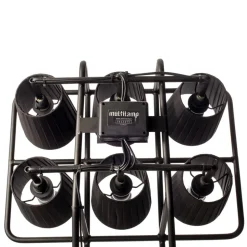 Multilamp gulvlampe, 6 lyskilder, sort