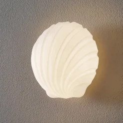 Mydi væglampe af glas, hvid satineret