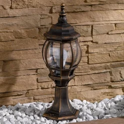 Nadesha sokkellampe, børstet guld