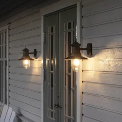 Napoli udendørs væglampe, rustbrun