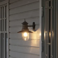 Napoli udendørs væglampe, rustbrun