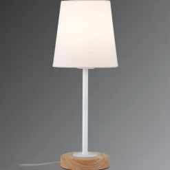 Naturligt designet tekstil bordlampe Stellan