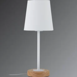 Naturligt designet tekstil bordlampe Stellan