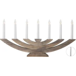 Navida vinduesstage, træ, 7 lyskilder, brun