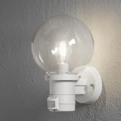 Nemi udendørs væglampe m. bevægelsessensor, hvid