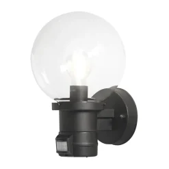 Nemi udendørs væglampe med bevægelsessensor, sort