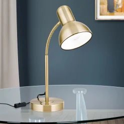 Nemo skrivebordslampe, fleksibel, antik messing