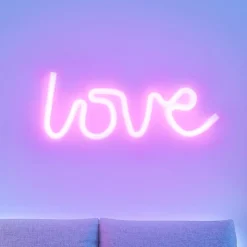 Neon Love LED-væglampe, USB