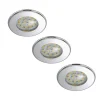 Nikas IP44 LED indbygningsspot, krom, 3 stk.
