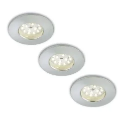 Nikas IP44 LED indbygningsspot, alu, 3 stk.