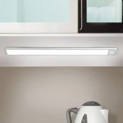 Norman LED-underskabsbelysning, sølvfarvet, genopladeligt batteri, sensor,