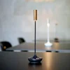 Nucandle LED genopladelig bordlampe, sort/kobber, IP54, dæmpbar