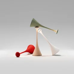 Nudrop LED-bordlampe, batteri, IP54, ildrød