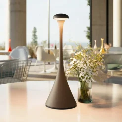 Nudrop LED-bordlampe, batteri, IP54, grafitgrå