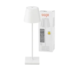 Nuindie LED genopladelig bordlampe, USB-C, hvid, IP54, dæmpbar