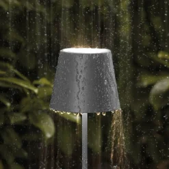 Nuindie LED genopladelig bordlampe, USB-C, grafit, IP54, dæmpbar