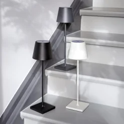 Nuindie LED genopladelig bordlampe, USB-C, grafit, IP54, dæmpbar