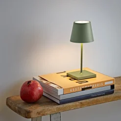 Nuindie mini LED genopladelig bordlampe, USB-C, salviegrøn, dæmpbar