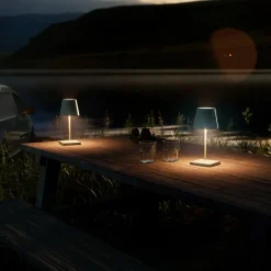 Nuindie mini LED genopladelig bordlampe, USB-C, salviegrøn, dæmpbar