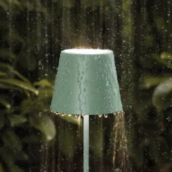 Nuindie mini LED genopladelig bordlampe, USB-C, salviegrøn, dæmpbar