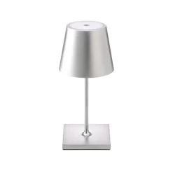 Nuindie mini LED genopladelig bordlampe, Easy Connect, sølv, dæmpbar.